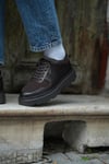 Nancy Model Hakiki Deri El Yapımı Kahverengi Sneaker Ayakkabı