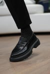 Ramonelli Model Gerçek Deri El Yapımı Erkek Parlak Siyah Casual Ayakkabı