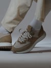 Sage Model Hakiki Deri El Yapımı Bej Triko Sneaker Ayakkabı