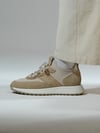 Sage Model Hakiki Deri El Yapımı Bej Triko Sneaker Ayakkabı