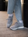 Sage Model Hakiki Deri El Yapımı Gri Triko Sneaker Ayakkabı
