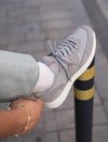 Sage Model Hakiki Deri El Yapımı Gri Triko Sneaker Ayakkabı