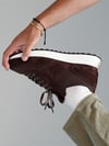 Sage Model Hakiki Deri El Yapımı Kahverengi Triko Sneaker Ayakkabı