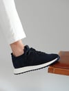 Sage Model Hakiki Deri El Yapımı Lacivert Triko Sneaker Ayakkabı