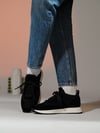 Sage Model Hakiki Deri El Yapımı Siyah Triko Sneaker Ayakkabı