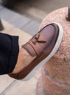 Seren Model Hakiki Deri El Yapımı Kahverengi Loafer Ayakkabı