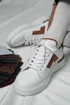 Steve Model Hakiki Deri El Yapımı Beyaz Sneaker Ayakkabı 