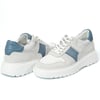 Strauss Model Hakiki Deri El Yapımı Erkek Beyaz - Lacivert Sneaker