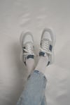 Strauss Model Hakiki Deri El Yapımı Erkek Beyaz - Lacivert Sneaker