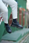 Thomas Model Hakiki Deri El Yapımı Lacivert Sneaker Ayakkabı 