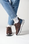 Vios Model Hakiki Deri El Yapımı Haki Erkek  Sneaker