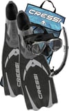 Cressi Pluma Serbest Dalış ve Tüplü Dalış seti Set Siyah(Dark) 45-46