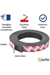 Contacall Yapışkanlı Şerit Mıknatıs Magnet 5Metre  Kes Kullan  Siyah Genişlik 9 mm Kalınlık 1,8 mm