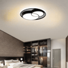 Ø60CM SİYAH YUVARLAK İÇİ ÇİFT YUVARLAK LED TAVAN LAMBASI,AVİZE,MODERN AYDINLATMA,3 IŞIK RENGİ,KUMANDALI