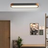 OVAL ANTRASİT AHŞAPLI LED TAVAN LAMBASI,MODERN AYDINLATMA