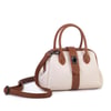  Nas Bag Kadın  Mini Boy Klipsli El ve Postacı Çantası Krem Taba Lopez (20x13 cm)