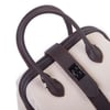  Nas Bag Kadın  Mini Boy Klipsli El ve Postacı Çantası Krem Kahve Lopez (20x13 cm)