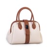  Nas Bag Kadın  Mini Boy Klipsli El ve Postacı Çantası Krem Taba Lopez (20x13 cm)