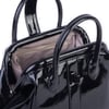  Nas Bag Kadın  Mini Boy Klipsli El ve Postacı Çantası Siyah Rugan (20x13 cm)