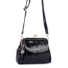 Nas Bag Burslu Klipsli Vintage Omuz ve Çapraz Çanta (23x20 cm ebatlarındadır) Siyah Lopez 