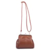 Nas Bag Burslu Klipsli Vintage Omuz ve Çapraz Çanta (23x20 cm ebatlarındadır) Taba Victoria