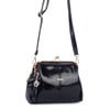 Nas Bag Burslu Klipsli Vintage Omuz ve Çapraz Çanta (23x20 cm ebatlarındadır) Siyah Yankı