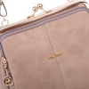 Nas Bag Burslu Klipsli Vintage Omuz ve Çapraz Çanta (23x20 cm ebatlarındadır) Vizon Süet