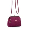 Nas Bag Burslu Klipsli Vintage Omuz ve Çapraz Çanta (23x20 cm ebatlarındadır) Bordo Süet