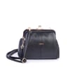 Nas Bag Burslu Klipsli Vintage Omuz ve Çapraz Çanta (23x20 cm ebatlarındadır) Siyah Victoria