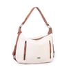 Nas Bag Çok Gözlü Kadın Omuz ve Çapraz Çanta (33x25 cm ) Krem Taba Victoria