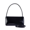 Nas Bag Kadın Basic Baget Omuz ve Çapraz Çanta Siyah Rugan (27x12 cm )