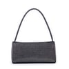 Nas Bag Kadın Basic Baget Omuz ve Çapraz Çanta Siyah Gümüş Taşlı (27x12 cm )