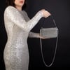 Nas Bag Kadın Çapraz  Çanta Black White Diamond SiyahTaşlı 