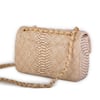 Nas Bag Kadın Çapraz Çanta Büyük Boy Zincirli Kapitone Krem  Dragon 