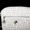 Nas Bag Kadın Çapraz Çanta Mini Cüzdanlı Ayarlanabilir Askılı Beyaz  Yazılı
