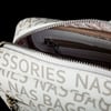 Nas Bag Kadın Çapraz Çanta Mini Cüzdanlı Ayarlanabilir Askılı Beyaz  Yazılı