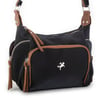 Nas Bag Kadın Çapraz Çanta Siyah Taba  İthal Kumaş ( 26x21x15 cm)