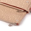 Nas Bag Kadın Çapraz Çok Cepli Spor Çanta Vizon Taba Yazılı  (25x18x7 cm )