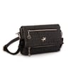 Nas Bag Kadın Çapraz Çok Cepli Spor Çanta Siyah Yazılı  (25x18x7 cm )