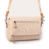 Nas Bag Kadın Çapraz Çok Cepli Spor Çanta Krem Camel Yazılı  (25x18x7 cm )