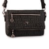 Nas Bag Kadın Çapraz Çok Cepli Spor Çanta Siyah Yazılı  (25x18x7 cm )