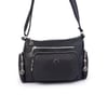 Nas Bag Kadın Çapraz Çok Gözlü Günlük Çanta Siyah  Dona ( 30x22 cm ebatlarındadır.)