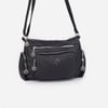 Nas Bag Kadın Çapraz Çok Gözlü Günlük Çanta Siyah  Yıkamalı ( 30x22 cm ebatlarındadır.)