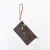 Nas Bag Kadın Çapraz ve Clutch Çanta Bilek ve Çapraz Askılı  Kahve Taba Yazılı (24x15 cm) 