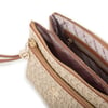 Nas Bag Kadın Çapraz ve Clutch Çanta Bilek ve Çapraz Askılı  Vizon Taba Yazılı   (24x15 cm) 