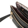 Nas Bag Kadın Çapraz ve Clutch Çanta Bilek ve Çapraz Askılı  Siyah  Gofraj  (24x15 cm) 
