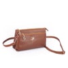 Nas Bag Kadın Çapraz ve Clutch Çanta Bilek ve Çapraz Askılı (24x15 cm) Taba Victoria 