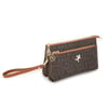 Nas Bag Kadın Çapraz ve Clutch Çanta Bilek ve Çapraz Askılı  Kahve Taba Yazılı (24x15 cm) 