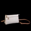 Nas Bag Kadın Çapraz ve Clutch Çanta Bilek ve Çapraz Askılı Krem Camel  Gofraj  (24x15 cm) 