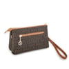 Nas Bag Kadın Çapraz ve Clutch Çanta Bilek ve Çapraz Askılı  Kahve Taba Yazılı (24x15 cm) 